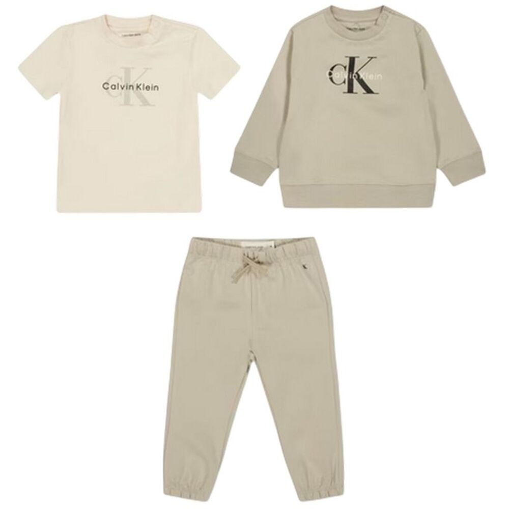 Calvin Klein Baby Monogram Co-ord Set / Beige